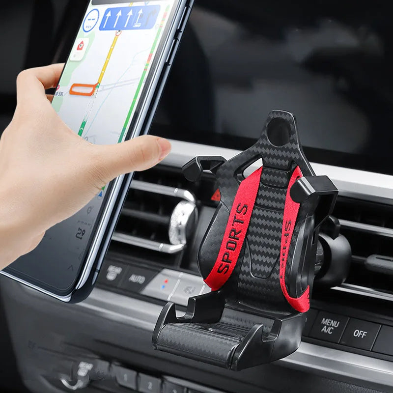 Racing Seat Shape Car Phone Holder Auto Air Vent Mobile Phone Clip 360