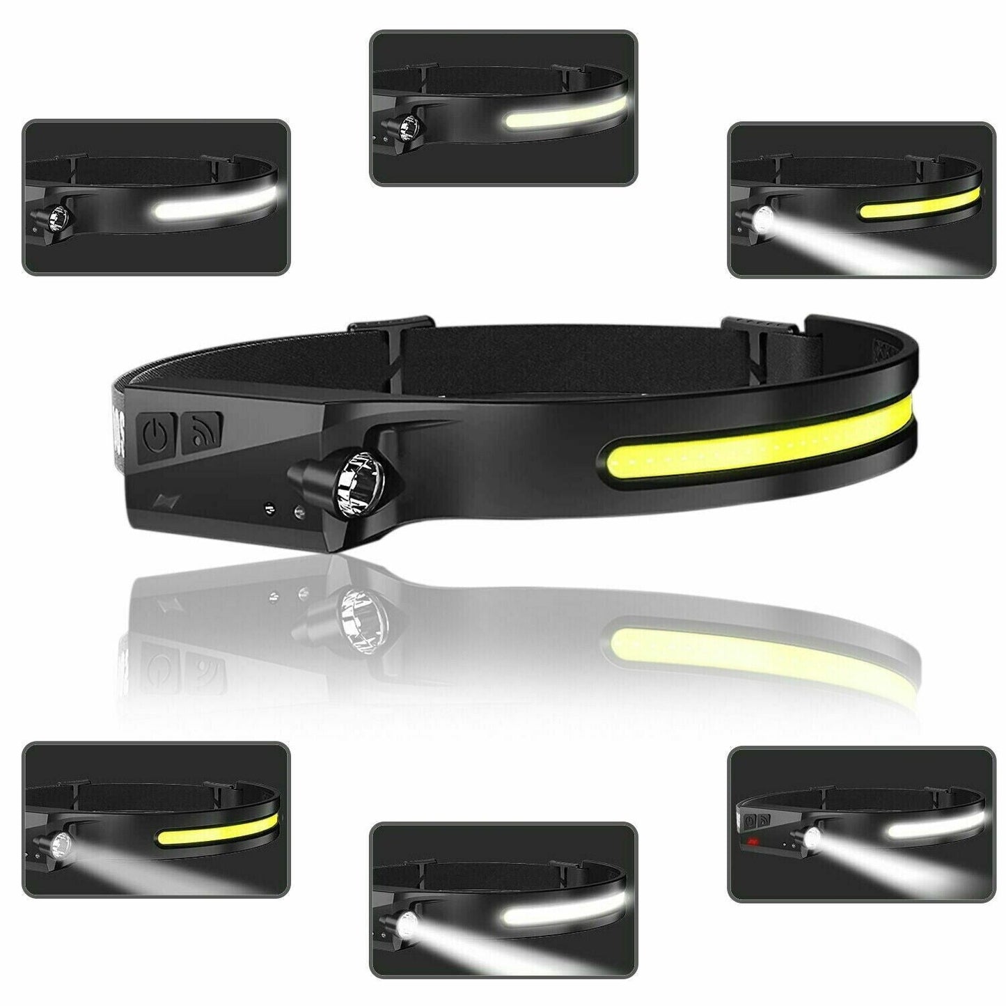 COB LED Headlamp – USB Rechargeable Headlight Torch Work Light