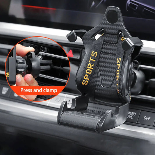 Racing Seat Shape Car Phone Holder Auto Air Vent Mobile Phone Clip 360