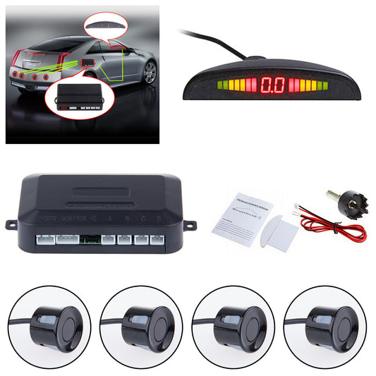 Universal Car LED Parking Sensor – 4 Sensors with Display & Sound